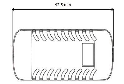 24V, 1A, 24W Strømforsyning POS POWER POSB24100A-WH, drawing top view