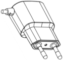 USB Micro, Oplader / Strømforsyning,  POS POWER POS05100A-micro, drawing side-bottom view