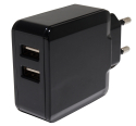 USB A, Oplader / strømforsyning,  POS POWER POSB05310A-2USB, end view