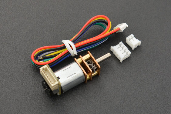 Micro Metal Geared motor w/Encoder - 6V 41RPM 380:1