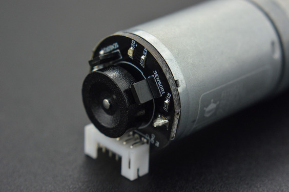 DC Geared Motor, w/Encoder, Metal, 6V, 100RPM, 6.5Kg.cm