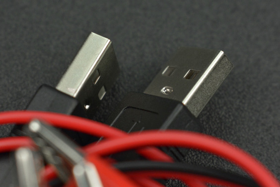 Double Alligator Clip to USB Male Cable Pack