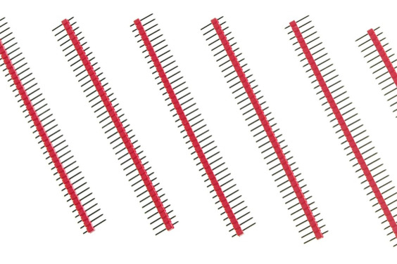 0.1″ (2.54 mm) Arduino Male Pin Headers (Straight Red 10PCS)