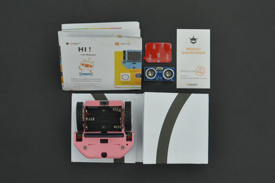 micro: Maqueen Lite with Skin (Red) - micro:bit Educational Programming Robot Platform