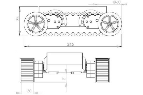 Rover 5 Tank Chassis (2 motors)