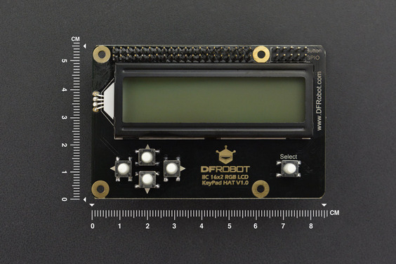 I2C 16x2 RGB LCD KeyPad HAT with RGB Backlight(Compatible with Raspberry Pi 4B/3B+)
