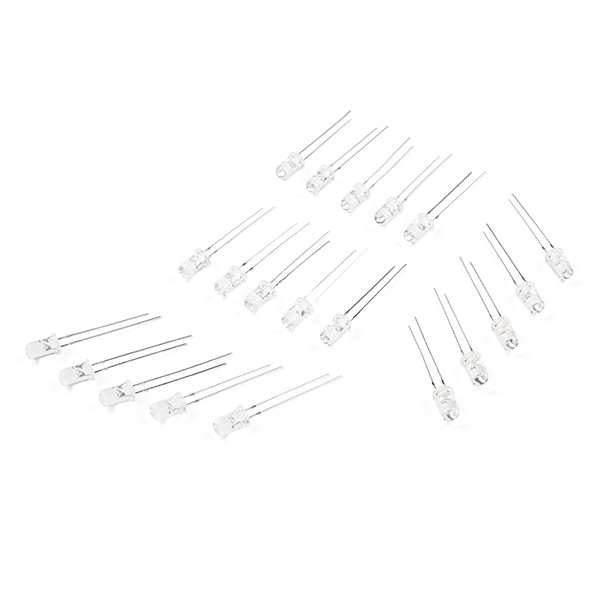 LED - Assorted with Resistor 5mm (20 pack)