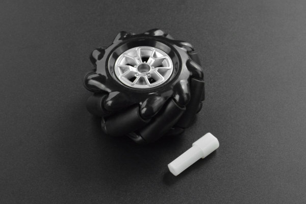 Black Mecanum Wheel with Motor Shaft Coupling (60mm) - Left