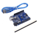 Arduino UNO R3 (Klon), pinheader og USB kabel