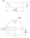Aluminum Mounting Hub for 3mm Shaft, M3 Holes, Drawing
