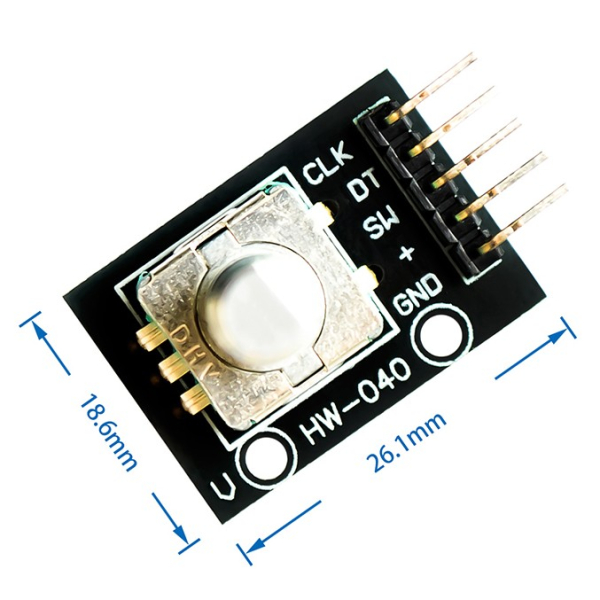 360 Degrees Rotary Encoder Module, top side and size