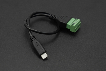 Power Cable, 5-Pin Type C Male to Solderless Terminal, 30cm, 5V 2A Output