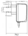 9V, 2A, 18W, Strømforsyning, MW POWER ER18W09V, drawing side view