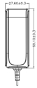 9V, 2A, 18W, Strømforsyning, MW POWER ER18W09V, drawing top view