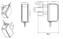 9V, 2A, 18W, Strømforsyning, MW POWER ER18W09V, drawing