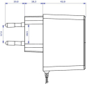 12V, 1A, 12W, Strømforsyning, POS POWER  POSC12100A-WH, side view