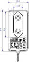 12V, 1A, 12W, Strømforsyning, POS POWER  POSC12100A-WH,  bottom view