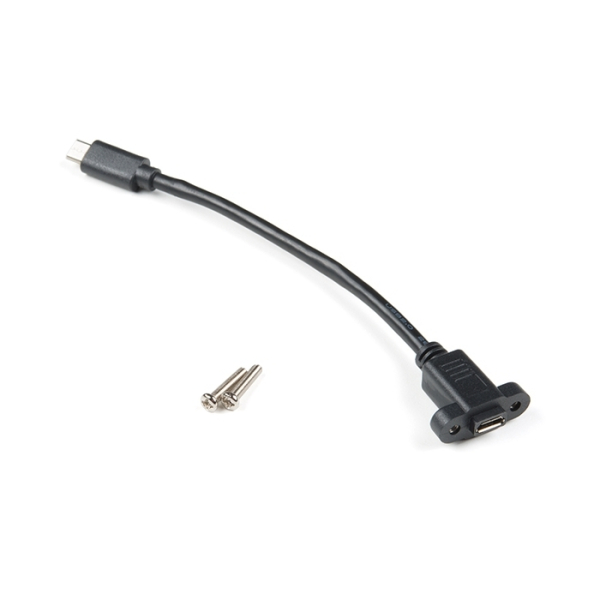 Panel Mount USB Micro-B Extension Cable - 6"