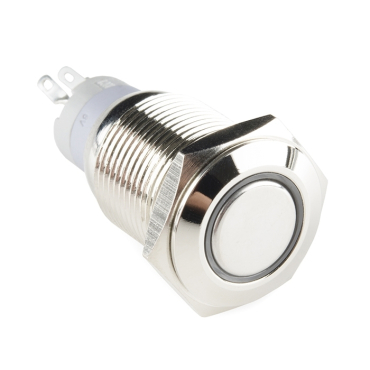 Metal Pushbutton - Latching (16mm, White)