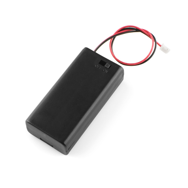 Battery Holder 2xAA with Cover and Switch - JST Connector