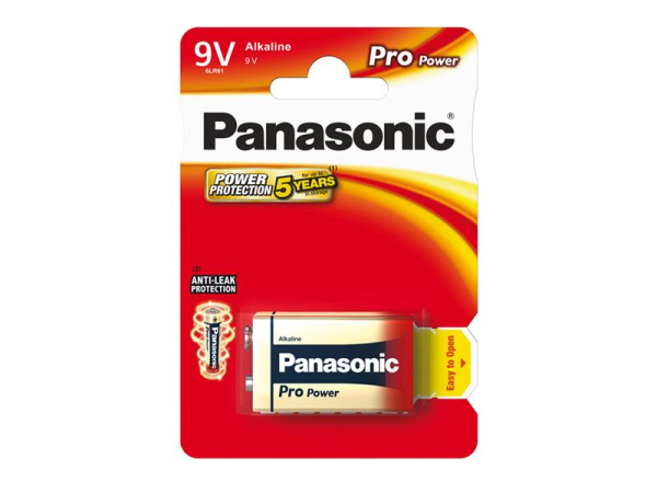 Battery 6F22 (9V) alkaline PANASONIC Pro Power 1pc / blister