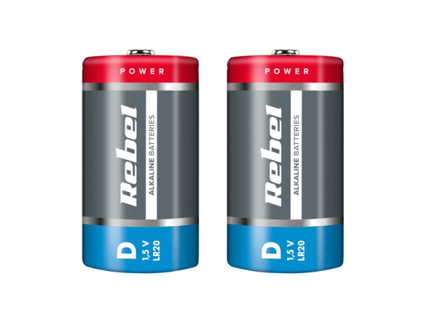 Battery D (R20) alkaline REBEL Alkaline 2pcs / shrink BAT0064