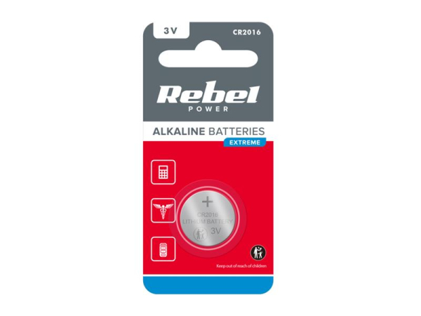 Battery CR2016 REBEL EXTREME 1pc / blister