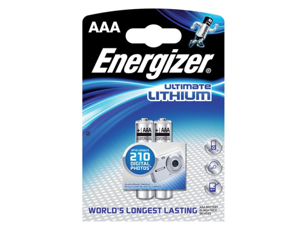 Lithium battery AAA R03 1.5V ENERGIZER Ultimate 2pcs / blister