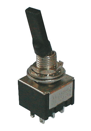 Toggle switch    2pol./6pin  ON-ON plastic