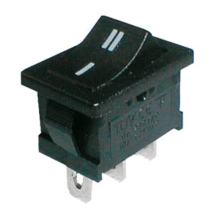 Rocker switch     2pol./3pin  ON-ON  250V/6A - black