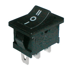 Rocker switch     3pol./3pin  ON-OFF-ON 250V/6A - black