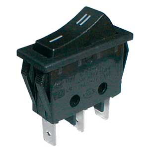 Rocker switch    2pol./3pin  ON-ON 250V/15A - black