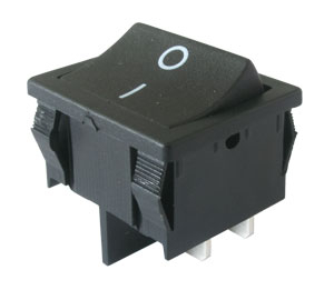 Rocker switch     2pol./4pin  ON-OFF 250V/6A black