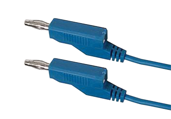 Connecting cable 0.35mm2 / 1m with bananas blue HADEX N531