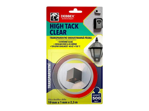 Double-sided tape DEBBEX HIGH TACK CLEAR 2.5m