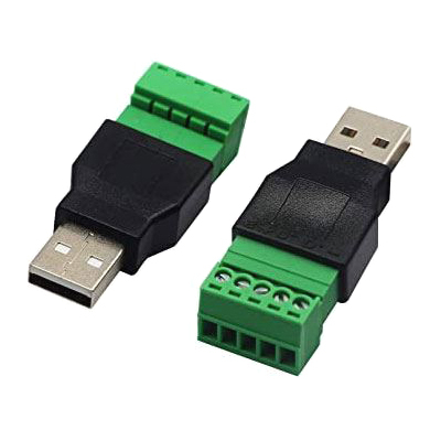 Connector USB-A with terminal block