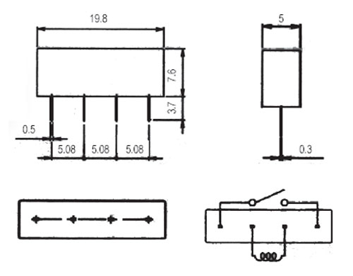 Relay  5V 0.5A/100VDC  1xA  S1A05