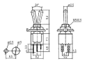 Toggle switch     2pol./6pin  ON-ON (mini)