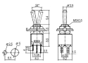 Toggle switch     3pol./6pin  ON-OFF-ON (mini)