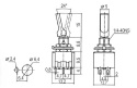 Toggle switch    2pol./6pin  ON-ON plastic