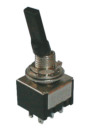 Toggle switch    3pol./6pin  ON-OFF-ON plastic