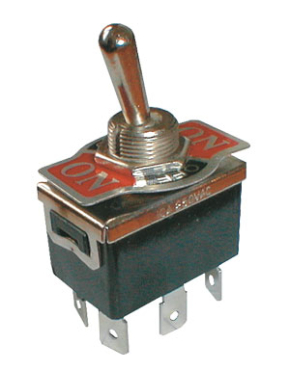 Toggle switch  3pol./6pin  ON-OFF-ON 250V/10A