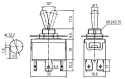 Toggle switch  3pol./6pin  ON-OFF-ON 250V/10A