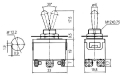 Toggle switch  3pol./6pin  ON-OFF-ON 250V/10A (screws)