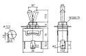 Toggle switch  3pol./3pin  (ON)-OFF-(ON) 250V/10A