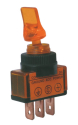 Toggle switch   2pol./3pin   ON-OFF 12VDC - transparent yellow