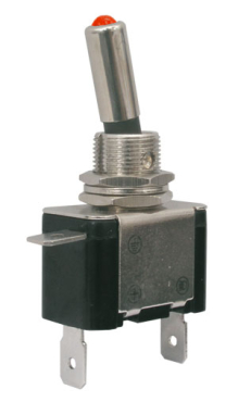 Toggle switch   2pol./2pin  ON-OFF 12VDC/25A (red LED)