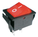 Rocker switch  2pol./4pin  ON-OFF 250V/15A - transparent red