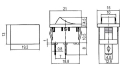 Rocker switch     2pol./2pin  ON-OFF 250V/6A - black (O-I)