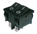 Rocker switch     2x(2pol./2pin)  ON-OFF 12V - black  (O-I)